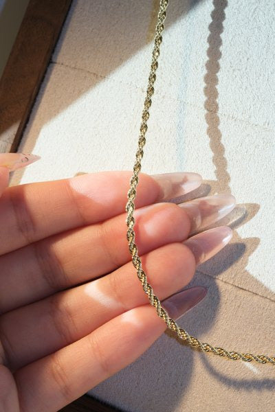 Twisted Rope Chain — Gold — edited real-life photo