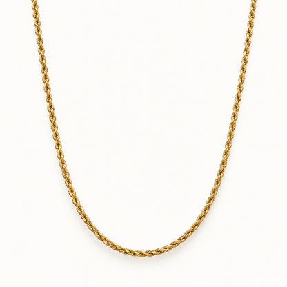 Twisted Rope Chain — Gold — white background