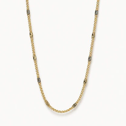 Textured Station Chain — Gold — white background