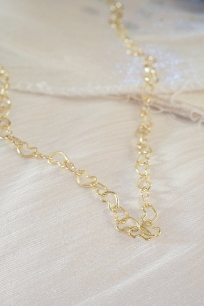 Heart Link Chain — Gold — edited real-life photo