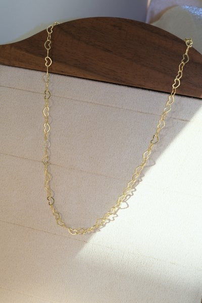 Heart Link Chain — Gold — edited real-life photo