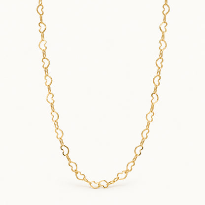 Heart Link Chain — Gold — white background
