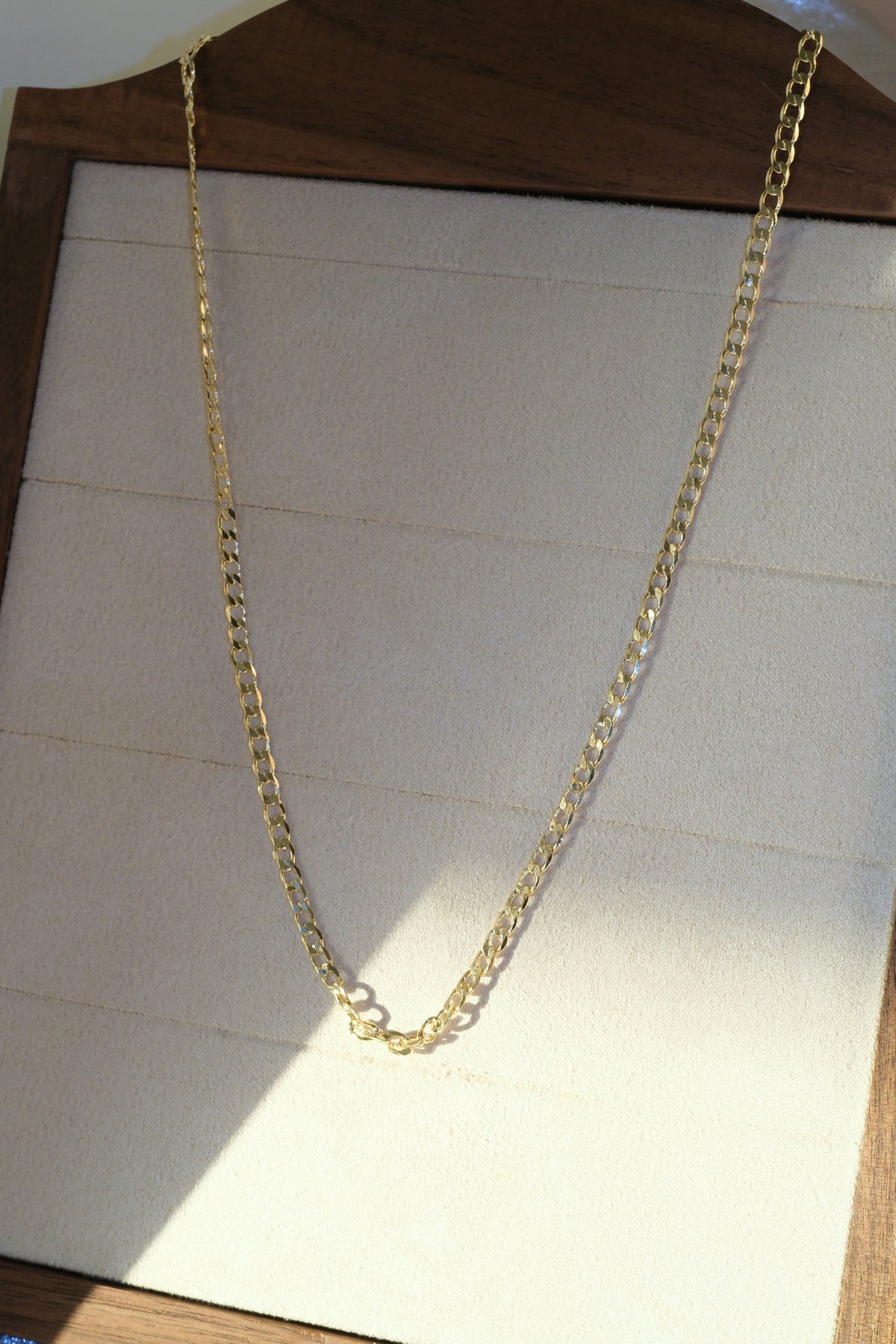 Oval Curb Chain — Gold — edited real-life photo
