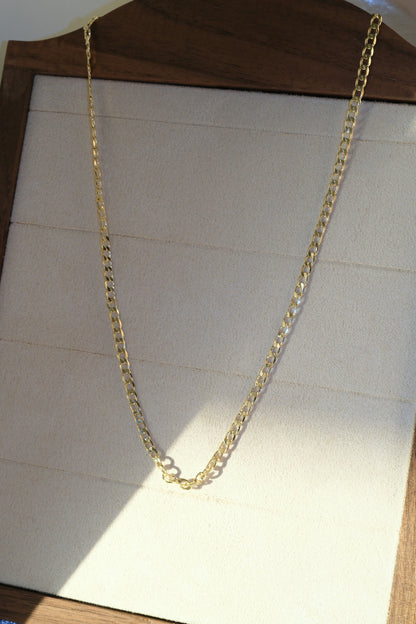 Oval Curb Chain — Gold — edited real-life photo