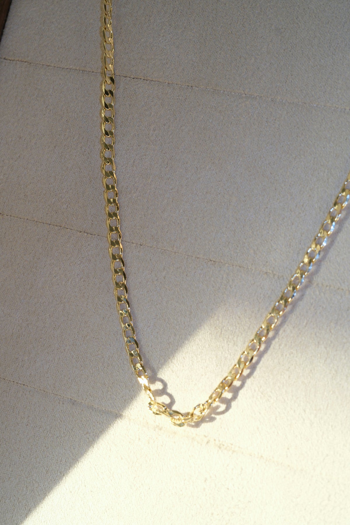 Oval Curb Chain — Gold — edited real-life photo