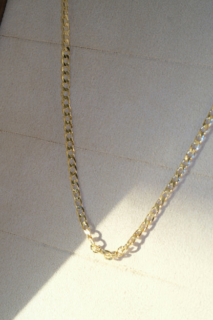 Oval Curb Chain — Gold — edited real-life photo