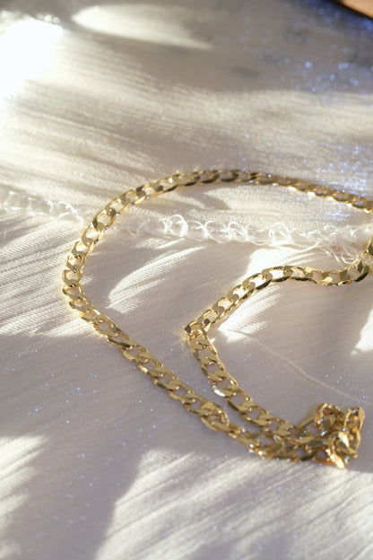 Oval Curb Chain — Gold — edited real-life photo