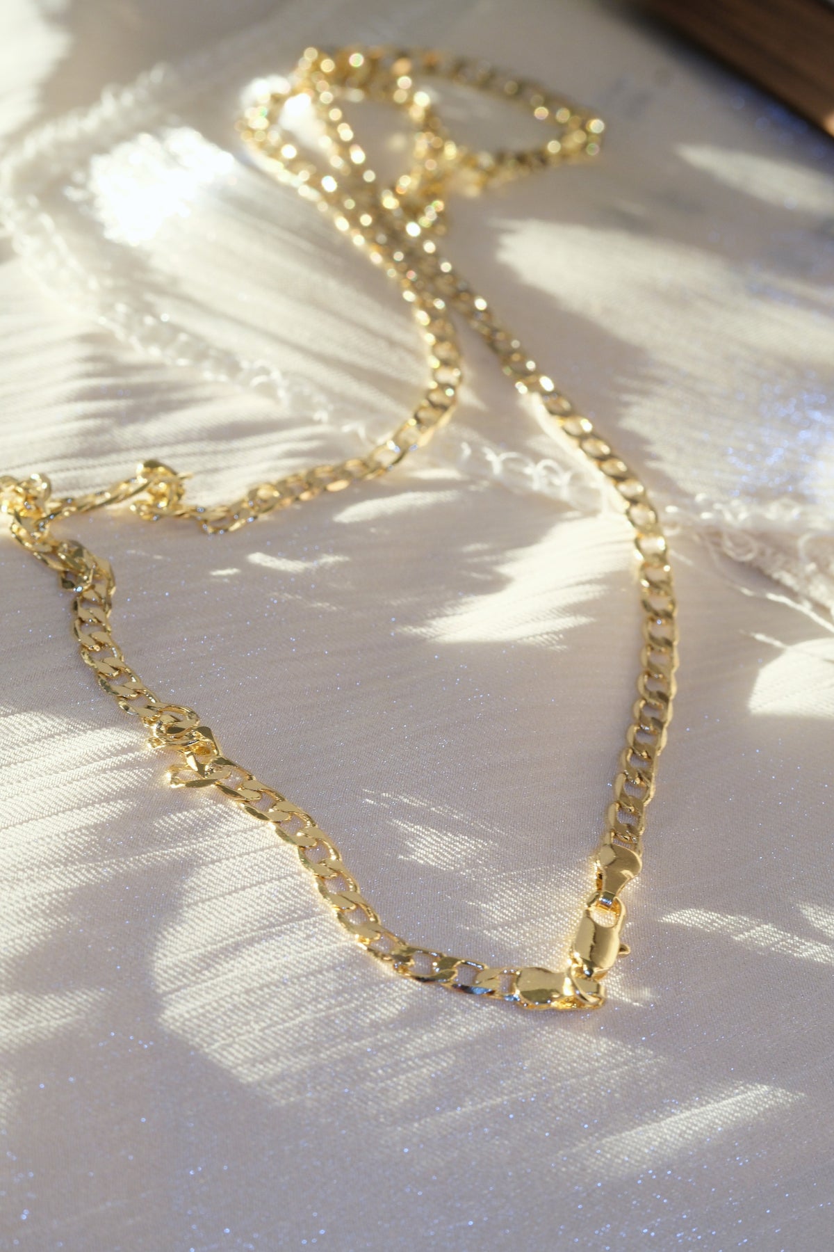 Oval Curb Chain — Gold — edited real-life photo