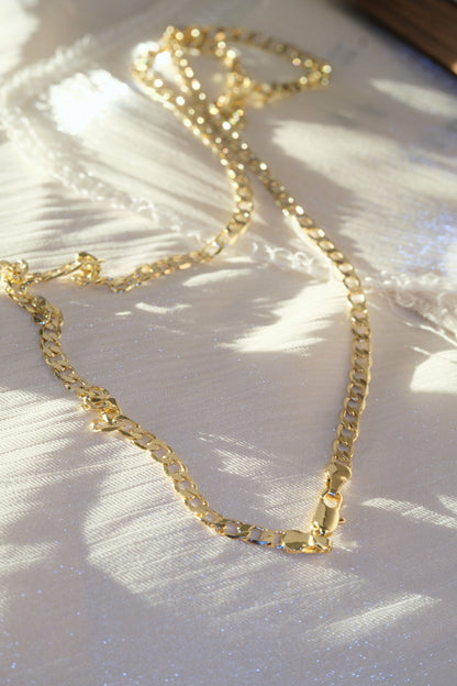 Oval Curb Chain — Gold — edited real-life photo