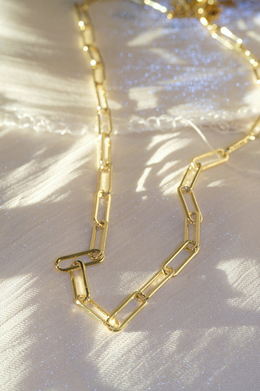 Paperclip Chain — Gold — edited real-life photo