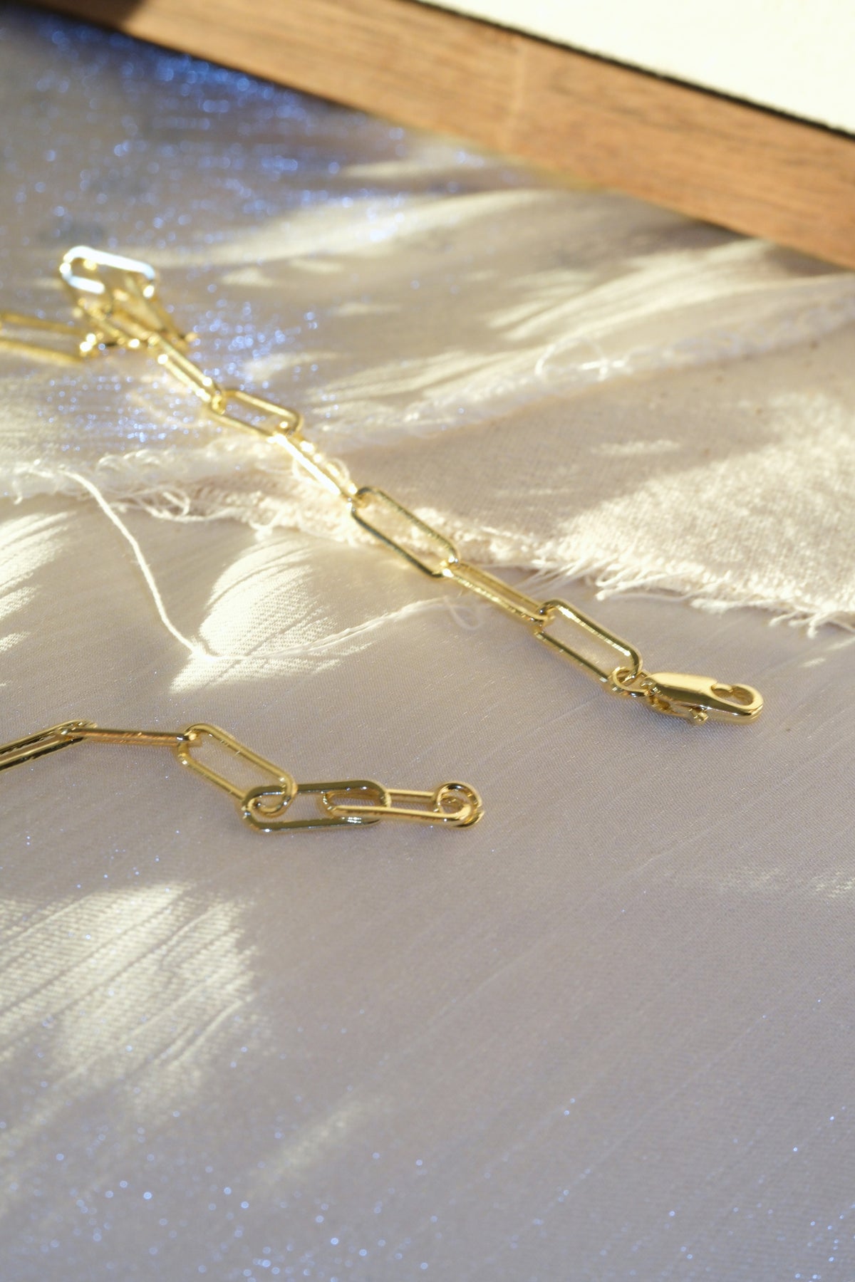 Paperclip Chain — Gold — edited real-life photo