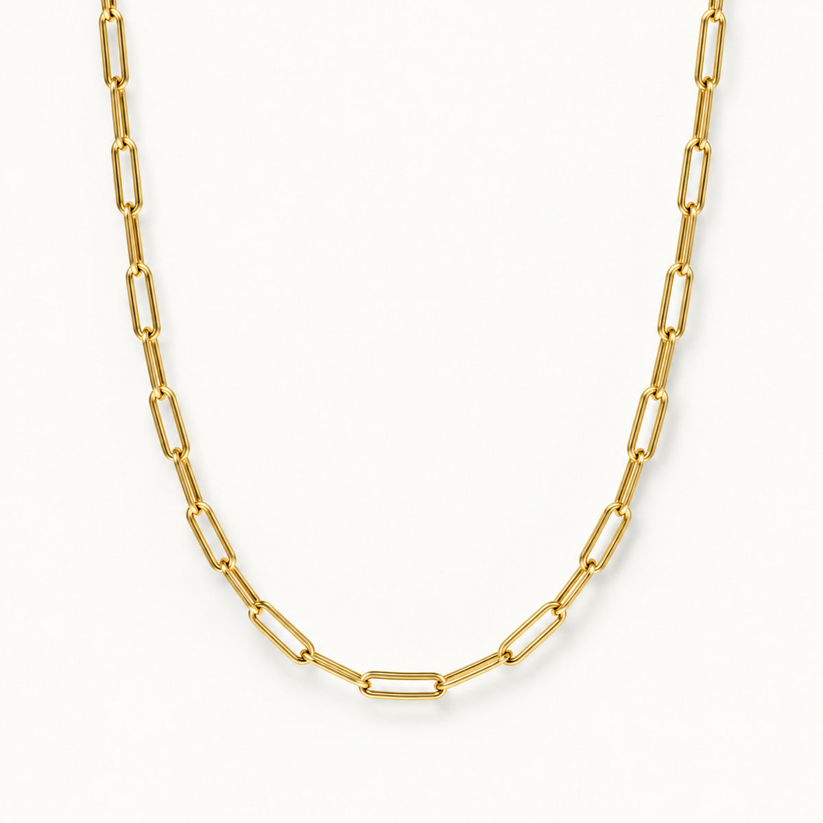 Paperclip Chain — Gold — white background
