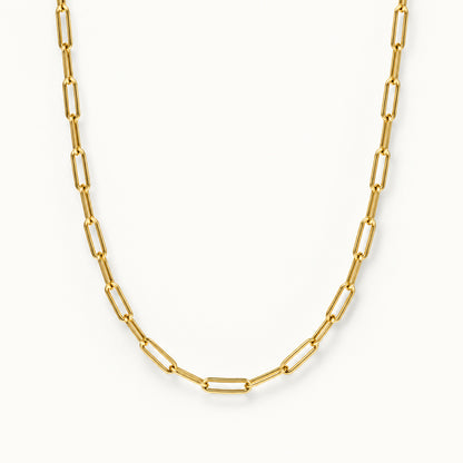 Paperclip Chain — Gold — white background