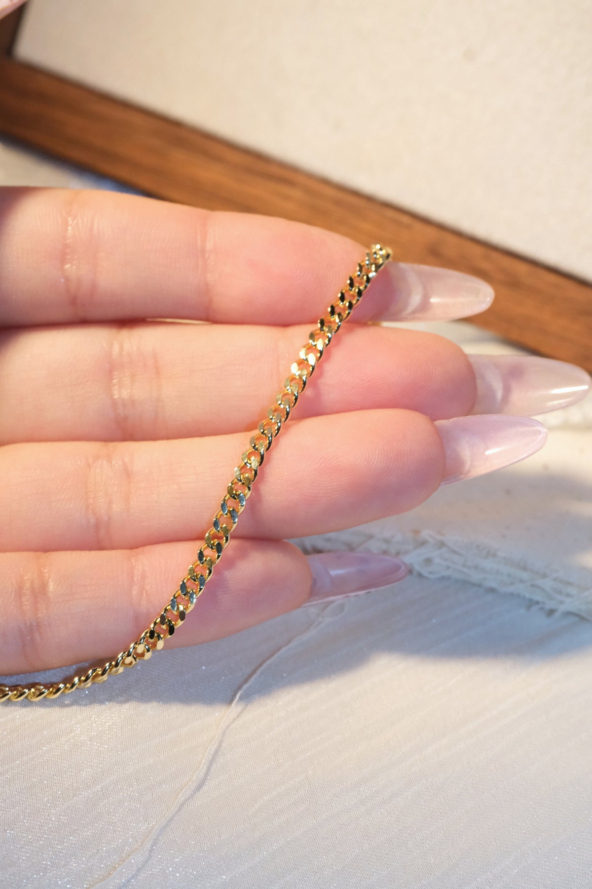 Polished Curb Chain — Gold — edited real-life photo