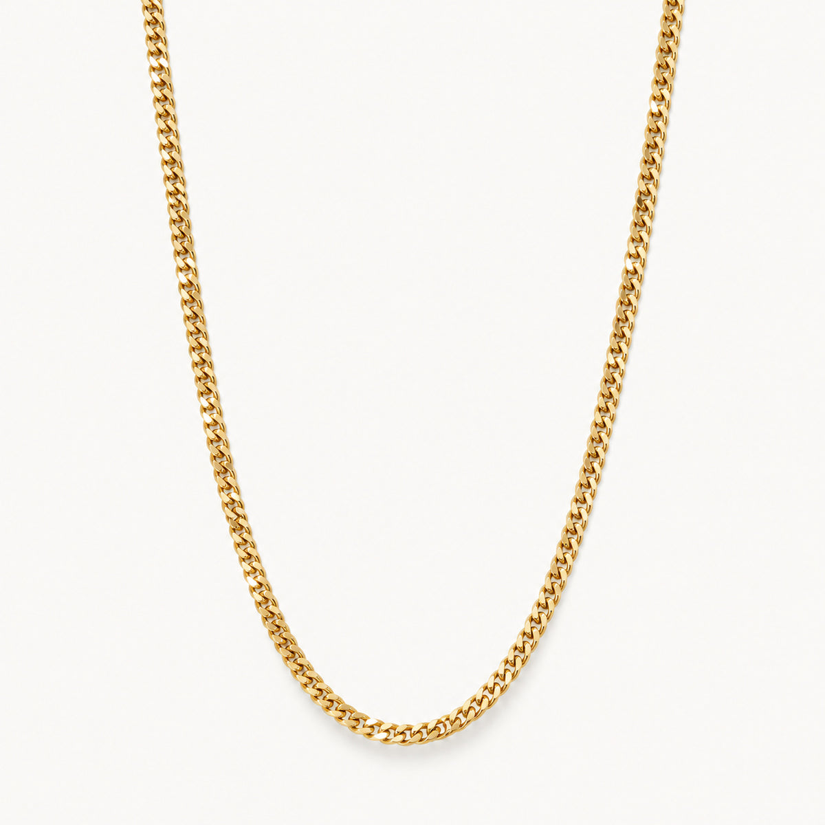 Polished Curb Chain — Gold — white background