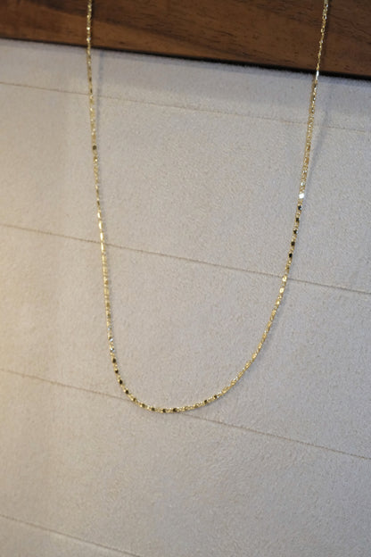 Fine Oval Station Chain — Gold — edited real-life photo