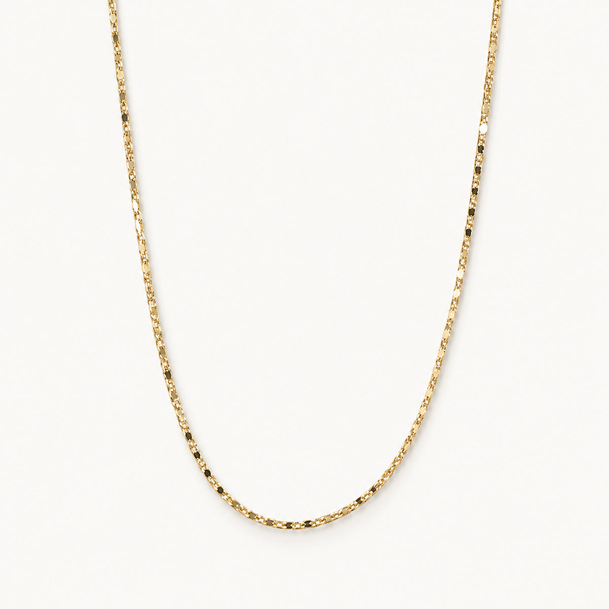 Fine Oval Station Chain — Gold — white background