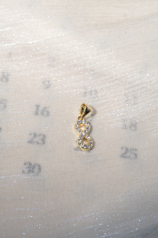 Infinity CZ Pendant — Gold — edited real-life photo