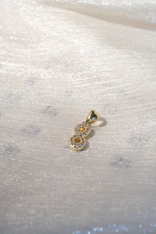 Infinity CZ Pendant — Gold — edited real-life photo