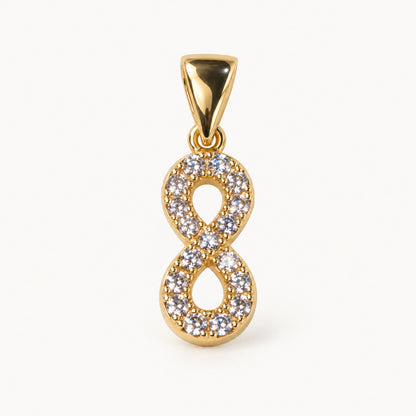 Infinity CZ Pendant — Gold — white background