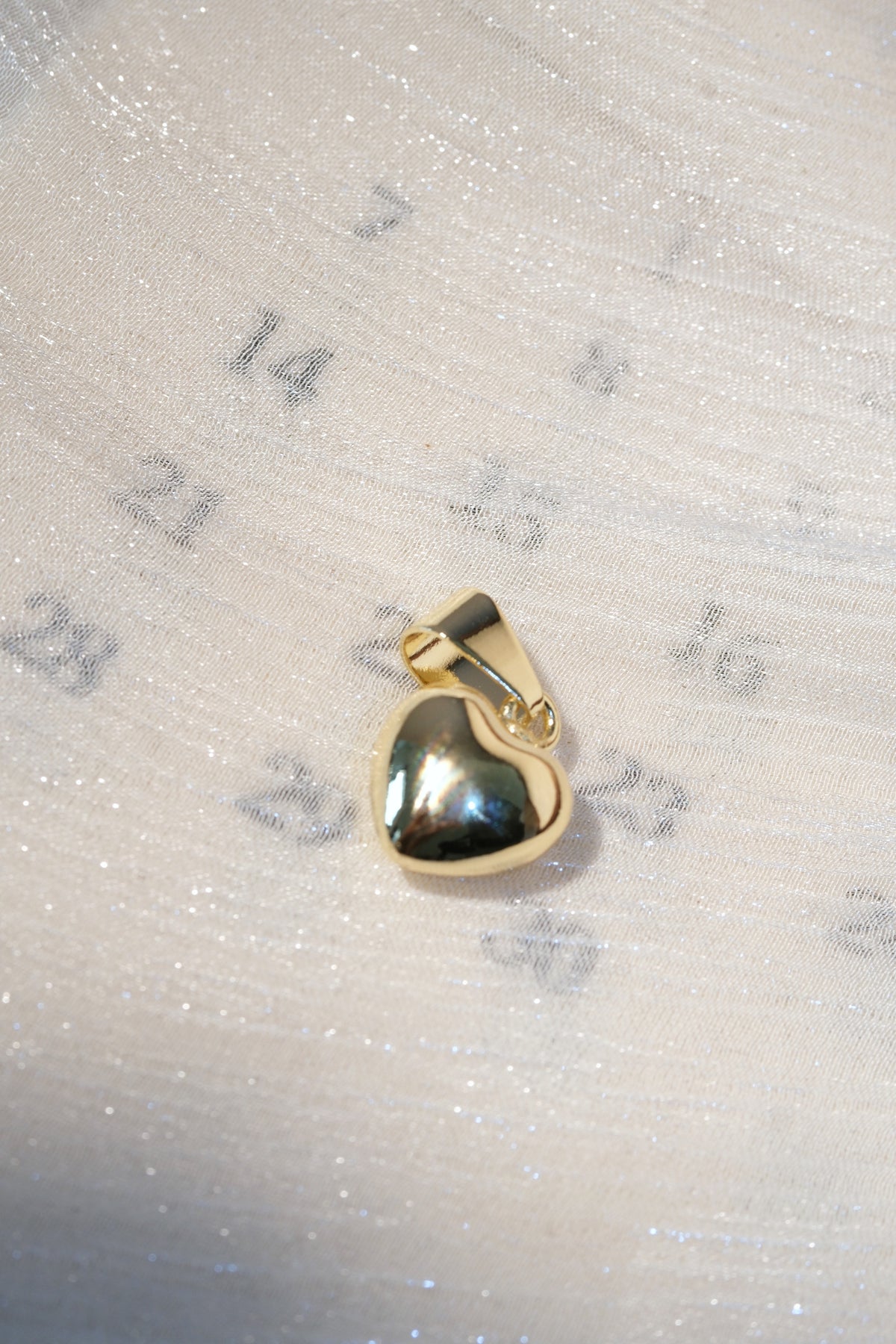 Polished Heart Pendant — Gold — edited real-life photo