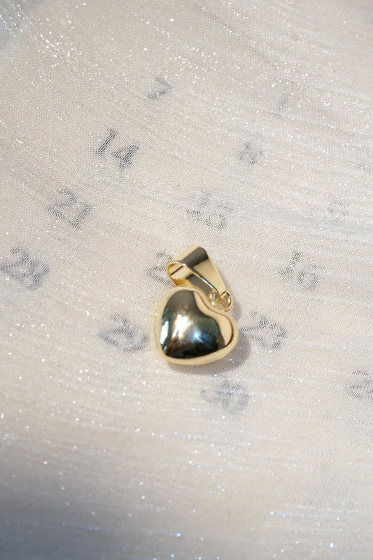 Polished Heart Pendant — Gold — edited real-life photo