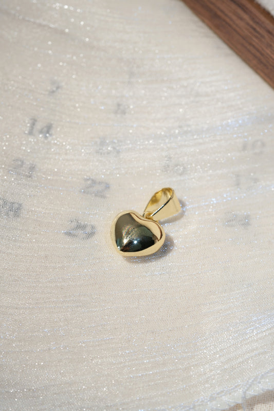 Polished Heart Pendant — Gold — edited real-life photo