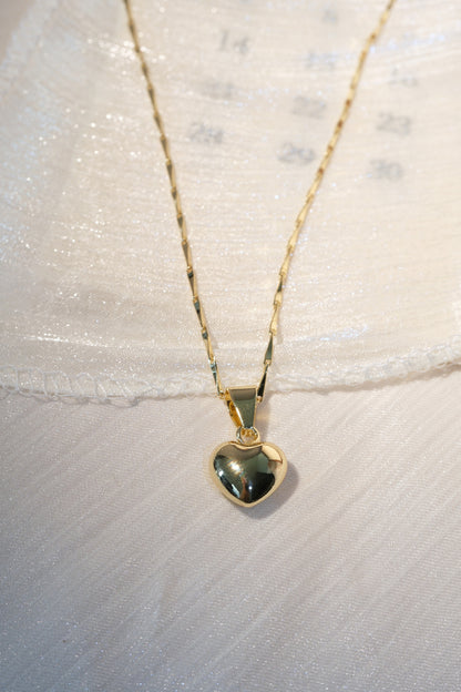 Polished Heart Pendant — Gold — edited real-life photo