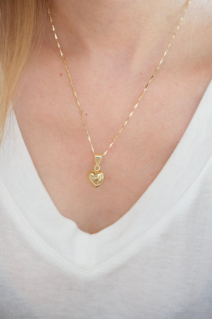 Polished Heart Pendant — Gold — edited real-life photo