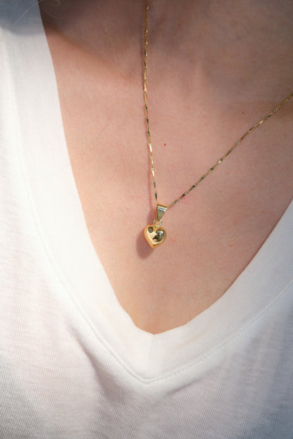 Polished Heart Pendant — Gold — edited real-life photo