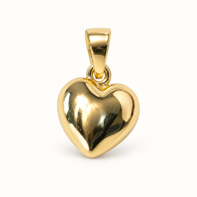 Polished Heart Pendant — Gold