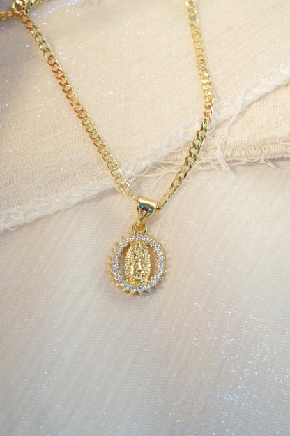 Oval Medallion Pendant — Gold — edited real-life photo