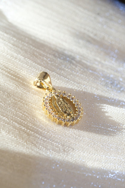 Oval Medallion Pendant — Gold — edited real-life photo