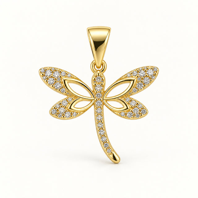 Dragonfly Pendant — Gold