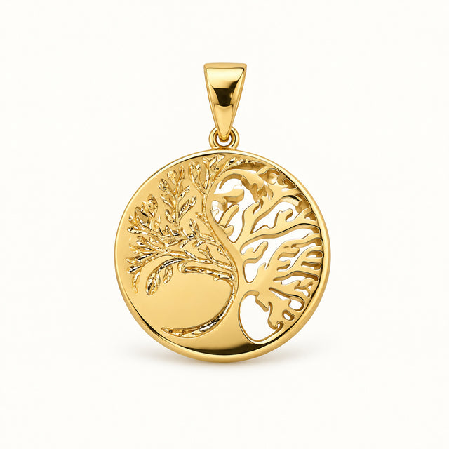 Tree Medallion Pendant — Gold