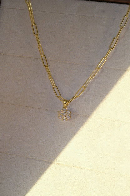 Flower Cluster Pendant — Gold — edited real-life photo