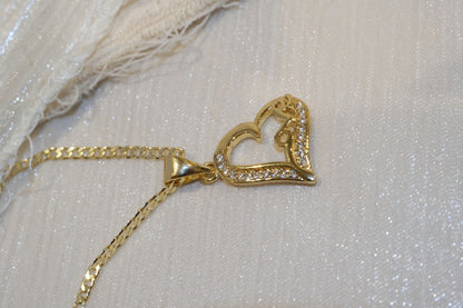 Love Heart CZ Pendant — Gold — edited real-life photo