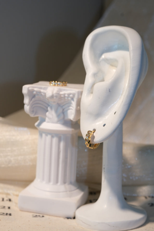 Heart Bezel Hoops — Gold