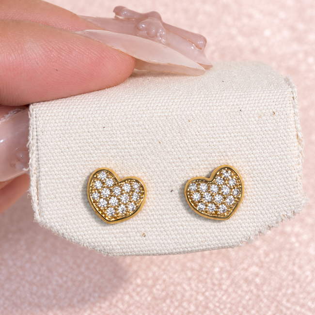 Small Heart Stud Earrings