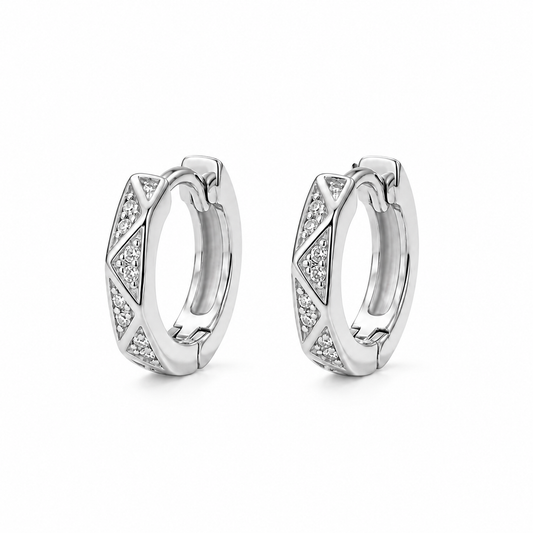 Forma Contemporary Huggie Hoops — white background product photo
