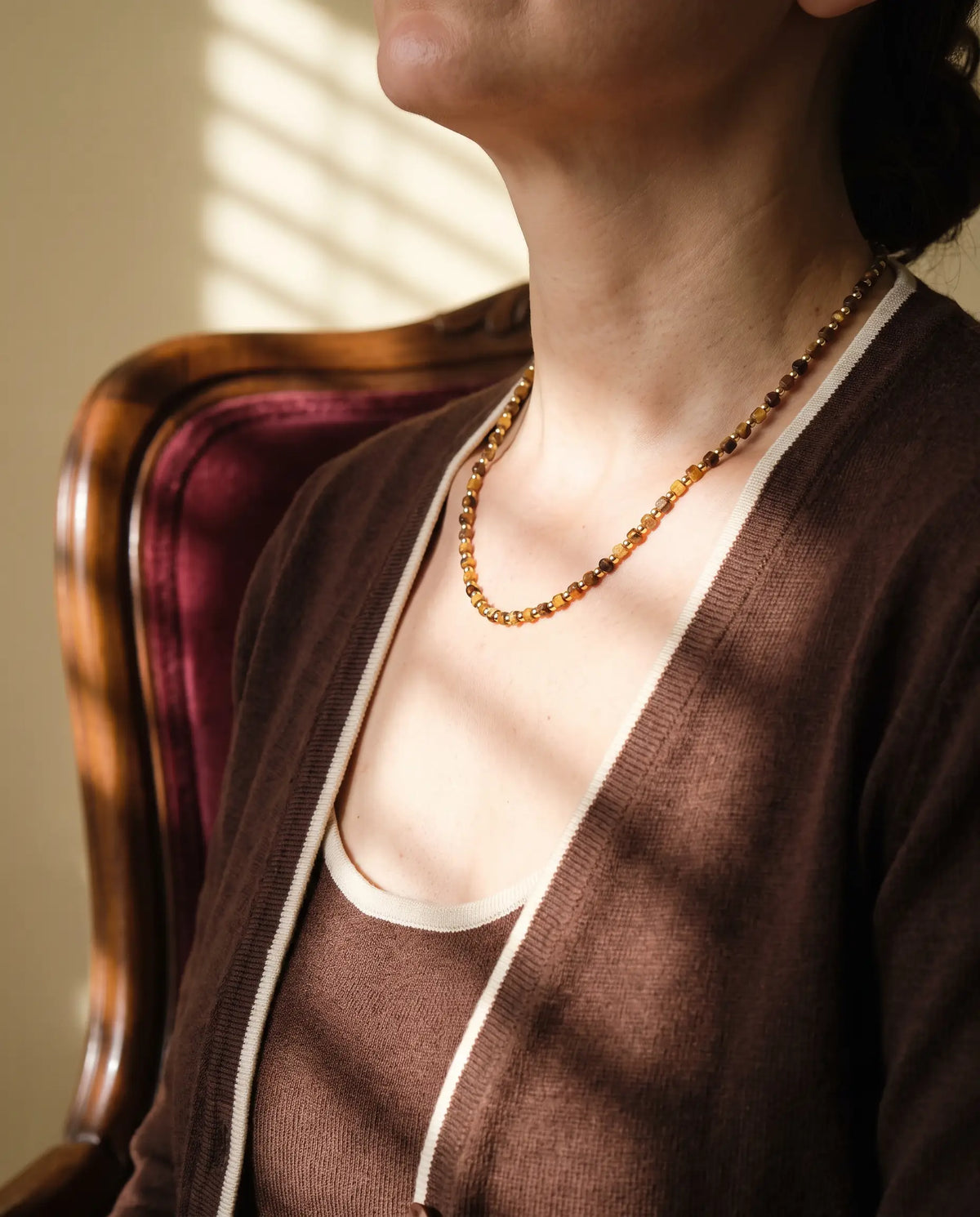 Brown Round Bead Necklace
