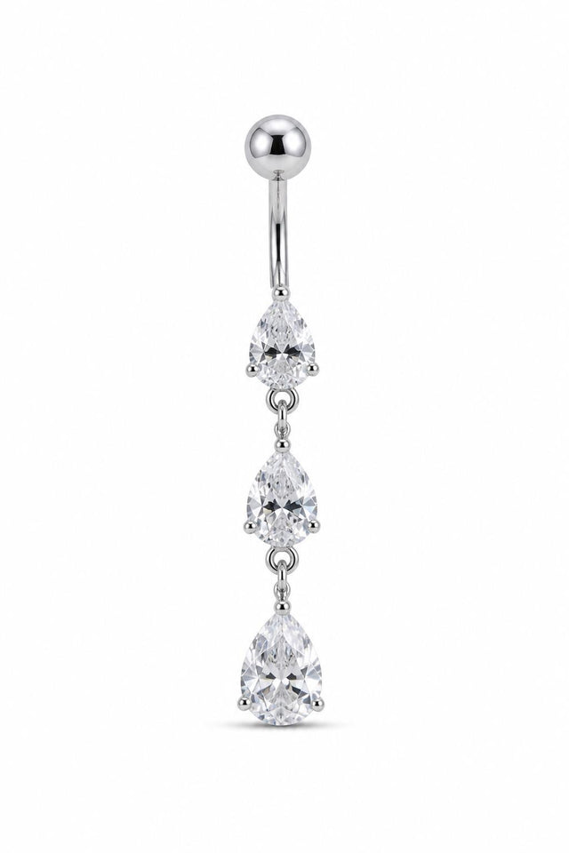 Three Teardrop Belly Ring